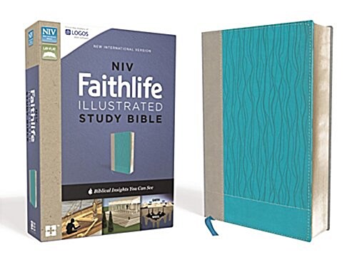 NIV, Faithlife Illustrated Study Bible, Imitation Leather, Gray/Blue, Indexed: Biblical Insights You Can See (Imitation Leather)