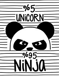 5% Unicorn 95% Ninja (Journal, Diary, Notebook for Unicorn Lover): A Journal Book with Coloring Pages Inside the Book !! (Paperback)