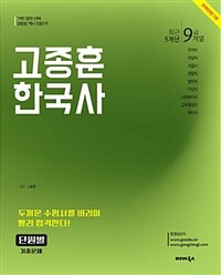 2018 고종훈 한국사 최근5개년 단원별 기출문제 (9급계열)