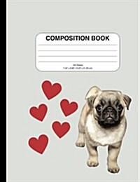 Composition Book: Pug Design, Graph Paper Inside (Paperback)