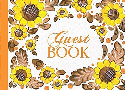 Yellow and Orange Floral Guestbook (Paperback, GJR)