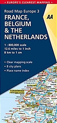 3. France, Belgium & the Netherlands : AA Road Map Europe (Sheet Map, folded, 5 Revised edition)
