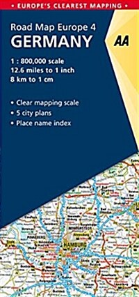 4. Germany : AA Road Map Europe (Sheet Map, folded, 5 Revised edition)