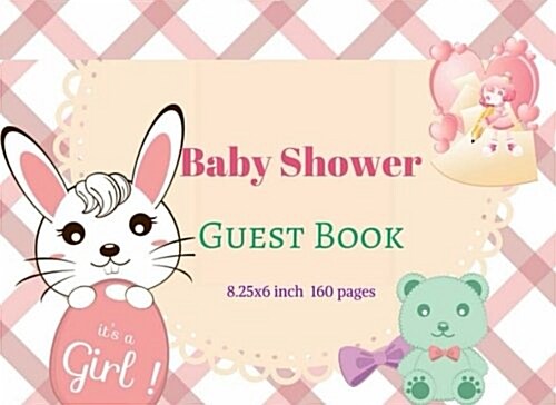 Girl Pink New Born Baby Shower Guest Book (Paperback, GJR)