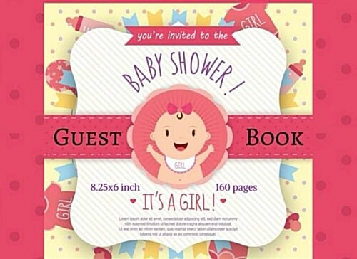 Girl Pink New Born Baby Shower Guest Book (Paperback, GJR)