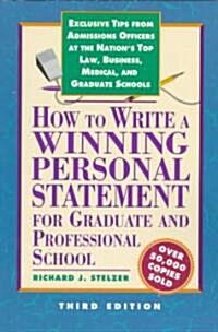 [중고] How to Write a Winning Personal Statement for Graduate and Professional School (Paperback, 3rd, Subsequent)
