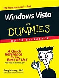 Windows Vista for Dummies Quick Reference (Paperback, Spiral)