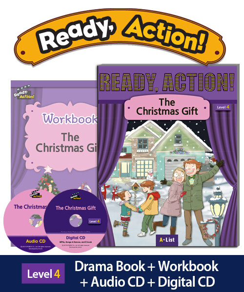 Ready Action Level 4 : The Christmas Gift (Student Book with CDs + Workbook, 2nd Edition)