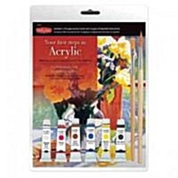 Your First Steps in Acrylic: Materials & Step-By-Step Projects for the Beginner [With 2 Paint Brushes and 6 Acrylic Paints and Art Paper] (Paperback)