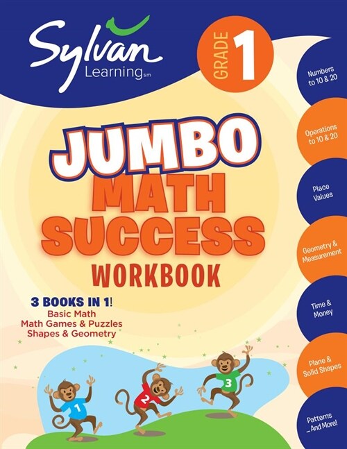 1st Grade Jumbo Math Success Workbook: 3 Books in 1--Basic Math, Math Games and Puzzles, Shapes and Geometry; Activities, Exercises, and Tips to Help (Paperback)