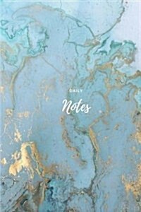 Daily Notes - Marble and Gold: 6 x 9, Lined Journal, For Writing, blank book, Durable Cover,150 Pages (Paperback)