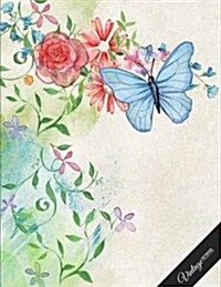 Vintage Notebook Collection: Butterfly Floral Print, Writing Composition Notebook/Journal/Diary Gift Idea (100 Pages, 8.5 X 11 (Paperback)