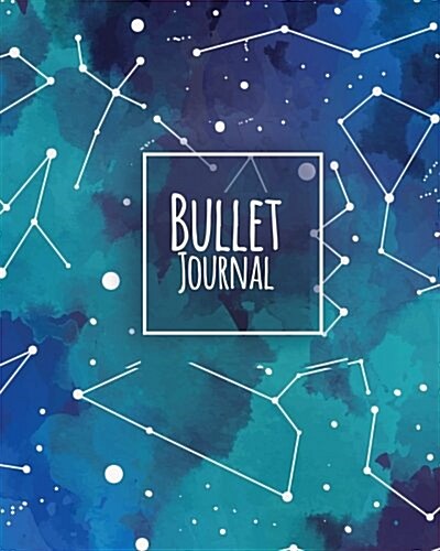 Bullet journal 150 Pages Dotted grid paper, 8x10 Large notebook with cover Darkness teal blue constellation patterned: Large blank planner for daily (Paperback)