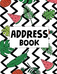 Address Book: Email Address Book and Contact Book(green Floral Frame Design) - Alphabetical 8.5x11 for Record Contact, Birthday, Ema (Paperback)
