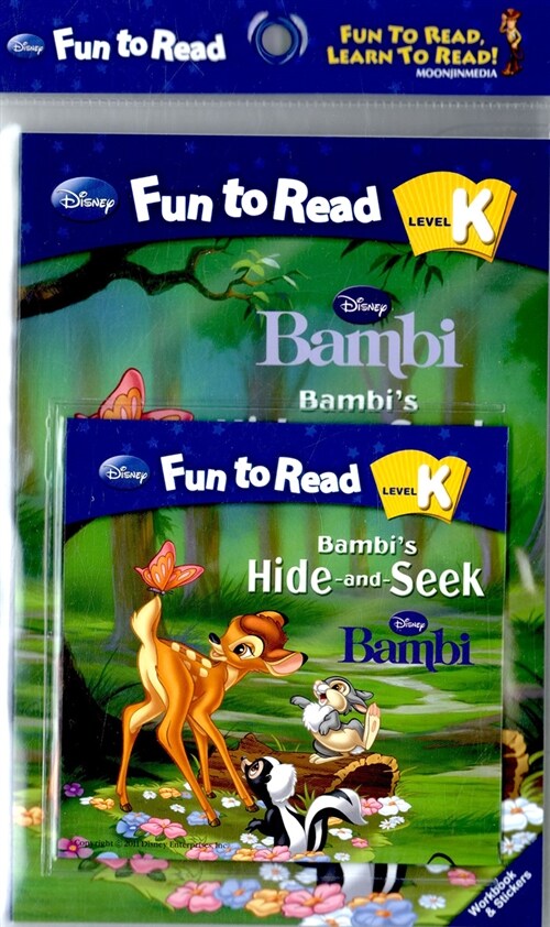 Disney Fun to Read Set K-02 : Bambis Hide and Seek (밤비) (Paperback + Workbook + Audio CD + Sticker)