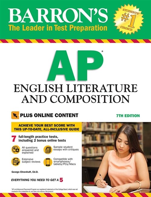 Barrons AP English Literature and Composition with Online Tests (Paperback, 7)