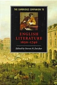 The Cambridge Companion to English Literature, 1650–1740 (Paperback)