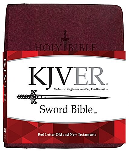 Kjver Sword Study Bible Giant Print Burgundy Genuine Leather: King James Version Easy Read (Leather, 15 Point Font)