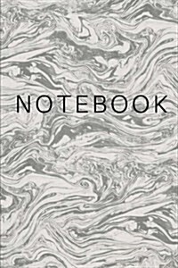 Notebook - Gray and White Marble Cover: (6 X 9) Primary Writing Journal, 100 Pages, Smooth Matte Cover (Paperback)