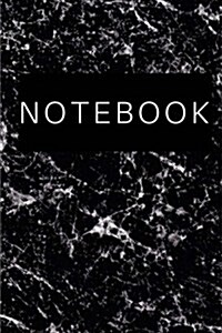 Notebook - Black and White Marble Cover: (6 X 9) Primary Writing Journal, 100 Pages, Smooth Matte Cover (Paperback)