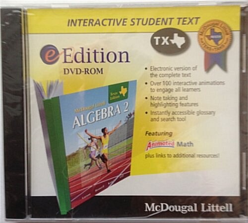Holt McDougal Larson Algebra 2: Eedition DVD-ROM Algebra 2 2007 (Hardcover)