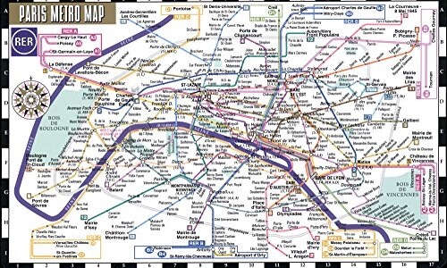 Streetwise Paris Metro Map - Laminated Metro Map of Paris, France (Folded)