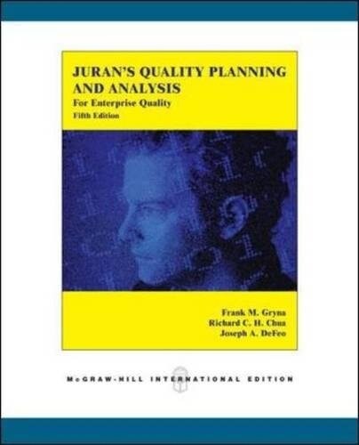 Jurans Quality Planning and Qnalysis: For Enterprise Quality (International Edition, Paperback)