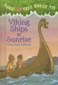Viking ships at sunrise 