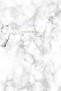 Journal: Marble + Gold Notebook: 120-Page Marble Journal (Paperback)