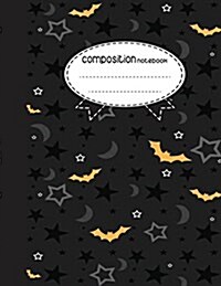 Composition Notebook, 8.5 X 11, 110 Pages: Yellow Bat Black Star: (School Notebooks) (Paperback)