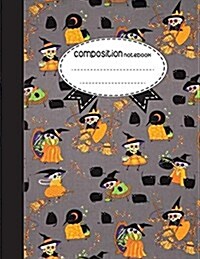 Composition Notebook, 8.5 X 11, 110 Pages: Hellcat Halloween: (School Notebooks) (Paperback)