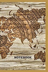 Notebook: World Map, Journal, Notebook, 5x5mm Squared, 80 Pages, 6 X 9 in (Paperback)