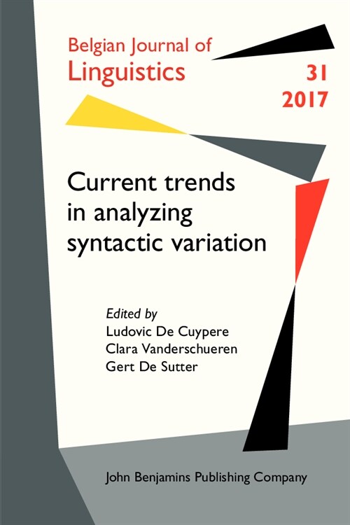 Current Trends in Analyzing Syntactic Variation (Paperback)