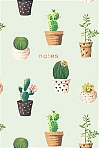 Notes: Cactus Notebook Wide-Ruled: 175-Page Designer Cactus Notebook (Paperback)