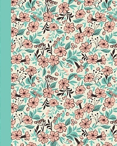 Journal: Field of Flowers (Blue and Pink) 8x10 - Lined Journal - Writing Journal with Blank Lined Pages (Paperback)