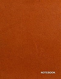 Notebook: Unlined Unruled Big Blank Large 100 Pages 8.5 X 11 Tan Leather Look Notebook for Drawing, Sketching, Journaling & Writ (Paperback)