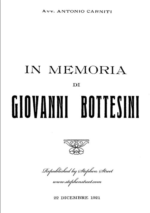 In Memoria Di Giovanni Bottesini (Paperback)