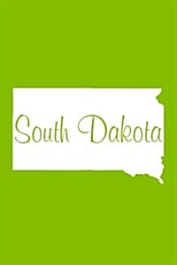 South Dakota - Lime Green Lined Notebook with Margins: 101 Pages, Medium Ruled, 6 X 9 Journal, Soft Cover (Paperback)