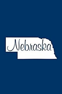 Nebraska - Navy Blue Lined Notebook with Margins: 101 Pages, Medium Ruled, 6 X 9 Journal, Soft Cover (Paperback)