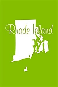 Rhode Island - Lime Green Lined Notebook with Margins: 101 Pages, Medium Ruled, 6 X 9 Journal, Soft Cover (Paperback)