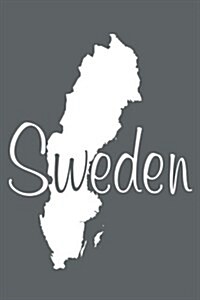 Sweden - Slate Grey Lined Notebook with Margins: 101 Pages, Medium Ruled, 6 X 9 Journal, Soft Cover (Paperback)