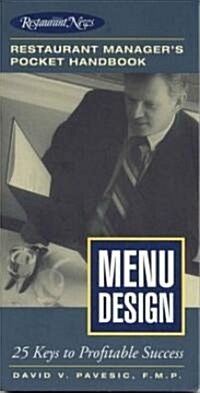 Restaurant Managers Pocket Handbook Menu Design (Paperback, POC)