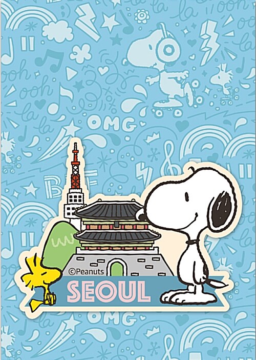 스누피 트래블 데코스티커 1 : 서울 (PVC데코스티커 1매 + 엽서)