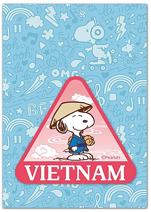스누피 트래블 데코스티커 7 : 베트남 (PVC데코스티커 1매 + 엽서)