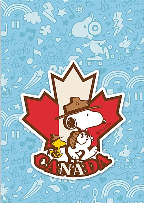 스누피 트래블 데코스티커 13 : 캐나다 1 (PVC데코스티커 1매 + 엽서)