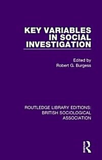 Key Variables in Social Investigation (Hardcover)