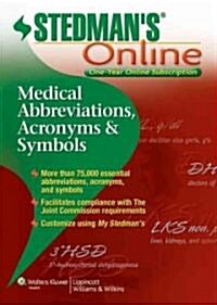 Stedmans Medical Abbreviations Online (Pass Code)