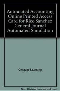 Aao Printed Access Card for Rico Sanchez Gj Automated Simulation (CD-ROM, 1st)