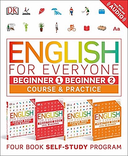English for Everyone: Beginner Box Set: Course and Practice Books--Four-Book Self-Study Program (Paperback)