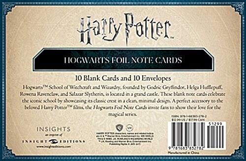 Harry Potter: Hogwarts Embossed Foil Note Cards (Paperback)